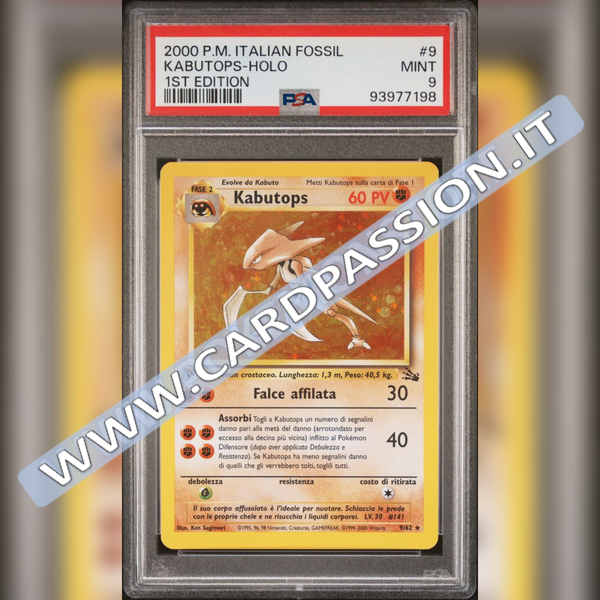 9/62 Kabutops Holo 1 Edizione | Set Fossil – PSA 9