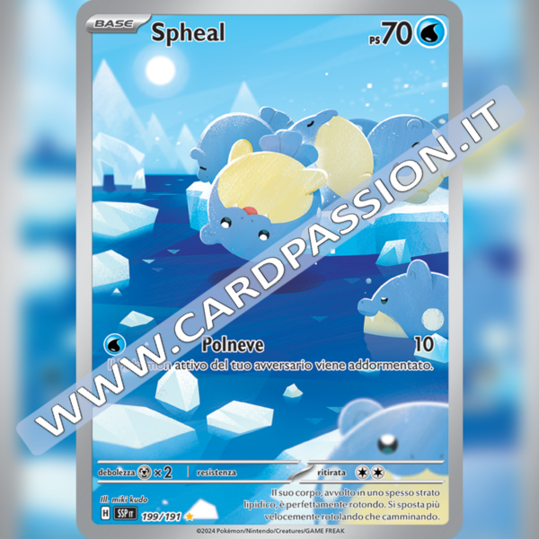 199/191 Spheal Illustrazione Rara | Scintille Folgoranti