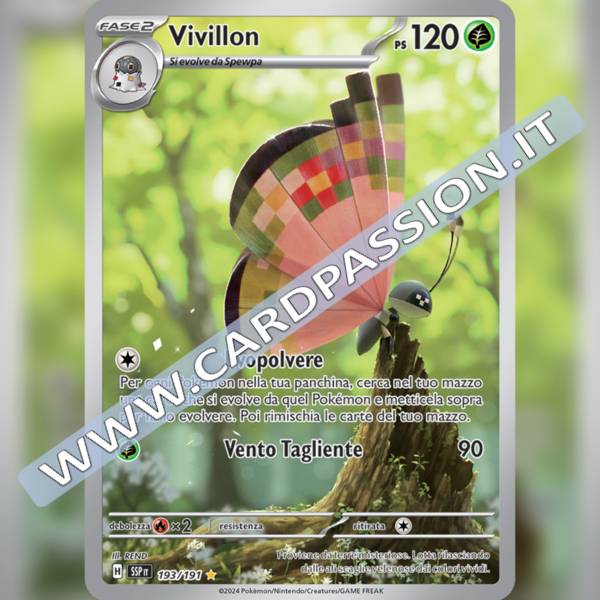 193/191 Vivillon Illustrazione Rara | Scintille Folgoranti