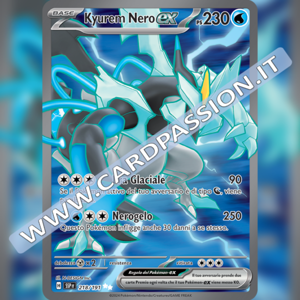 218/191 Kyurem Nero ex (Full Art) | Scintille Folgoranti