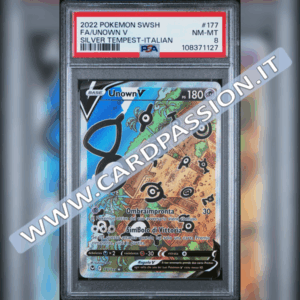 177/195 Unown V Alternative Art | Tempesta Argentata - PSA 8